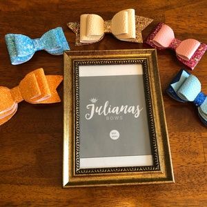 Glitter Hair Bow Set Multicolor ~ 5 Pieces